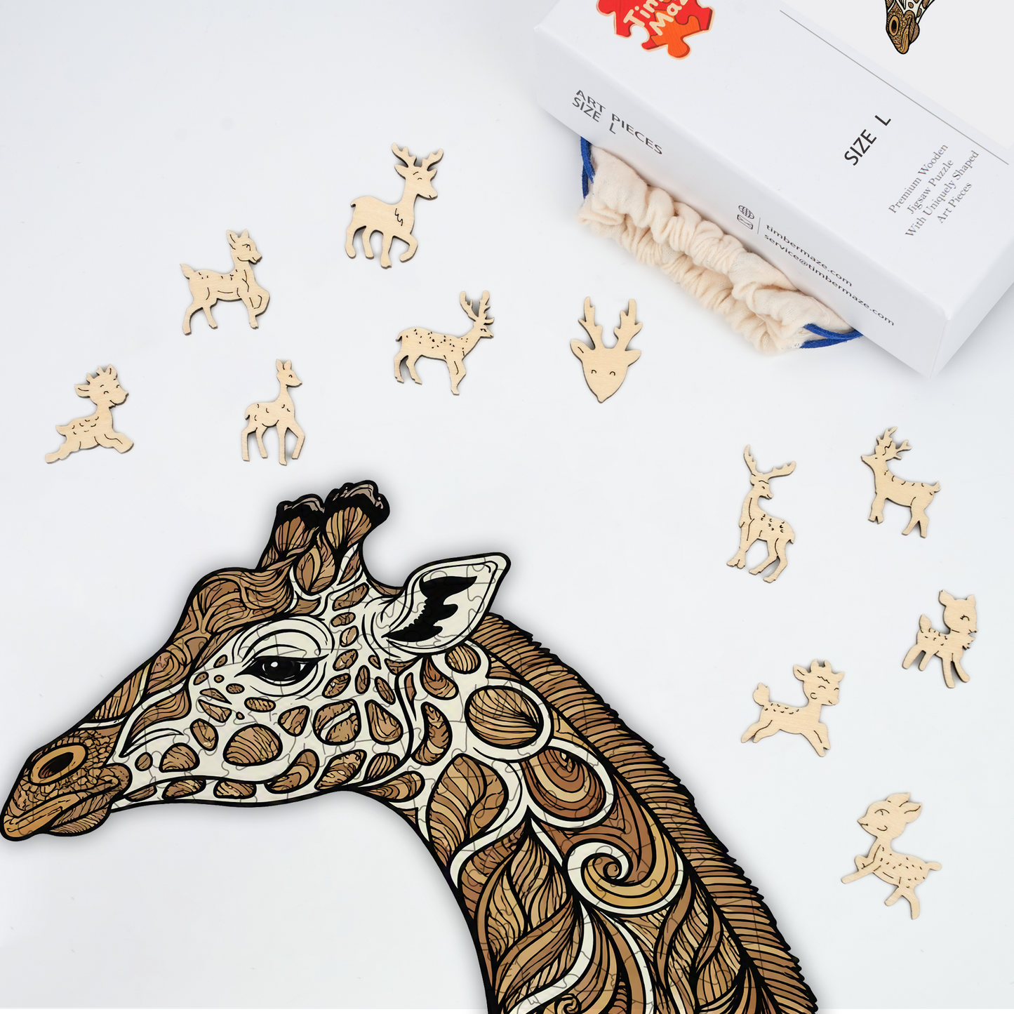 Giraffe Swirl - Wooden Jigsaw Puzzle