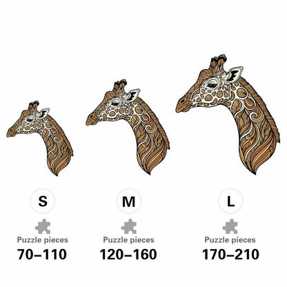 Giraffe Swirl - Wooden Jigsaw Puzzle