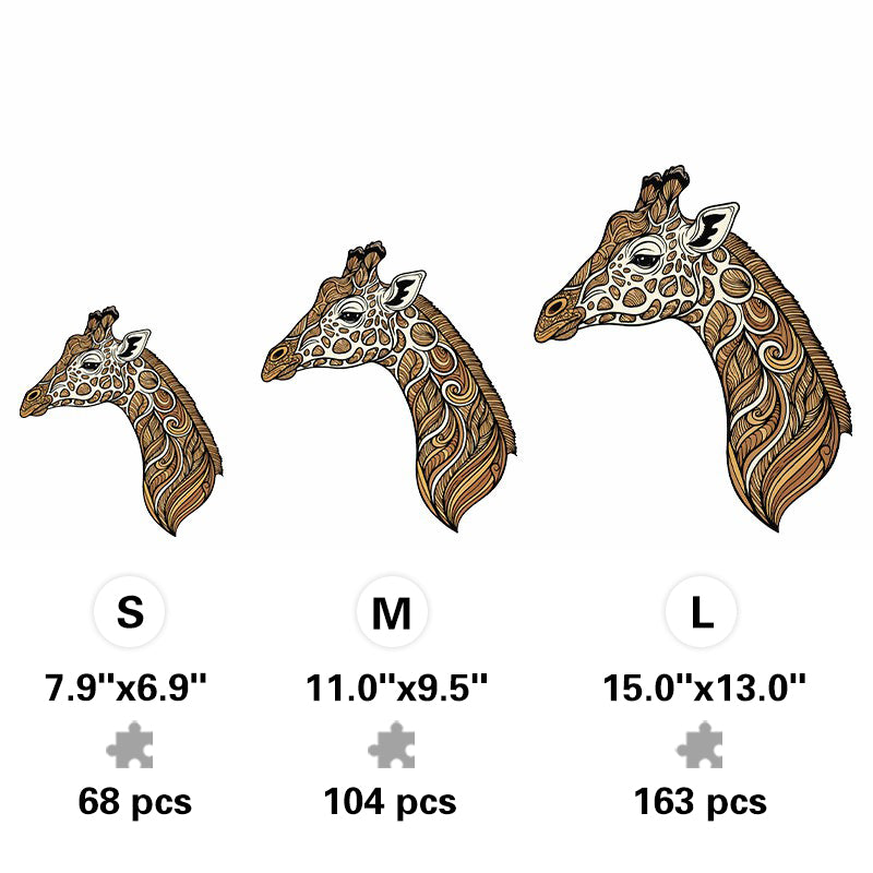 Giraffe Swirl - Wooden Jigsaw Puzzle
