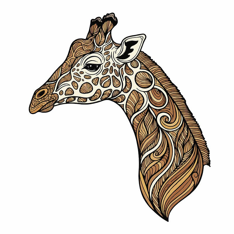 Giraffe Swirl - Wooden Jigsaw Puzzle