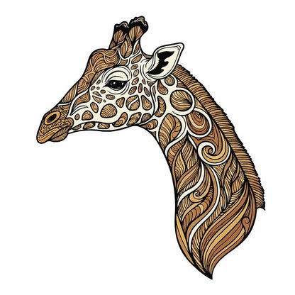 Giraffe Swirl - Wooden Jigsaw Puzzle