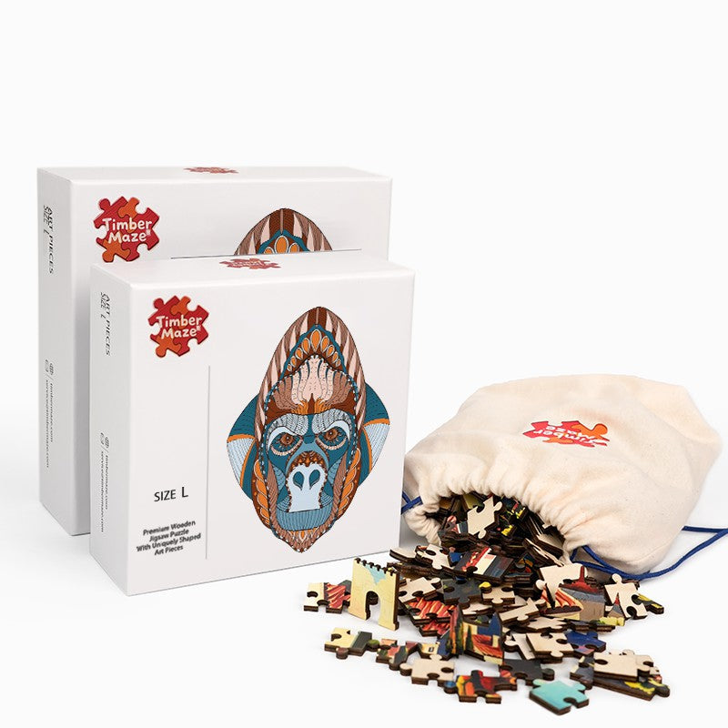 Gorilla Totem - Wooden Jigsaw Puzzle