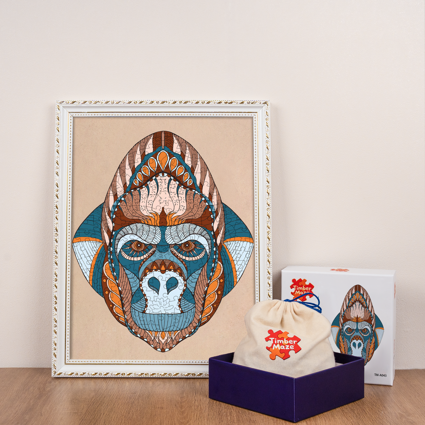 Gorilla Totem - Wooden Jigsaw Puzzle