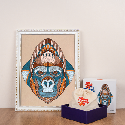Gorilla Totem - Wooden Jigsaw Puzzle