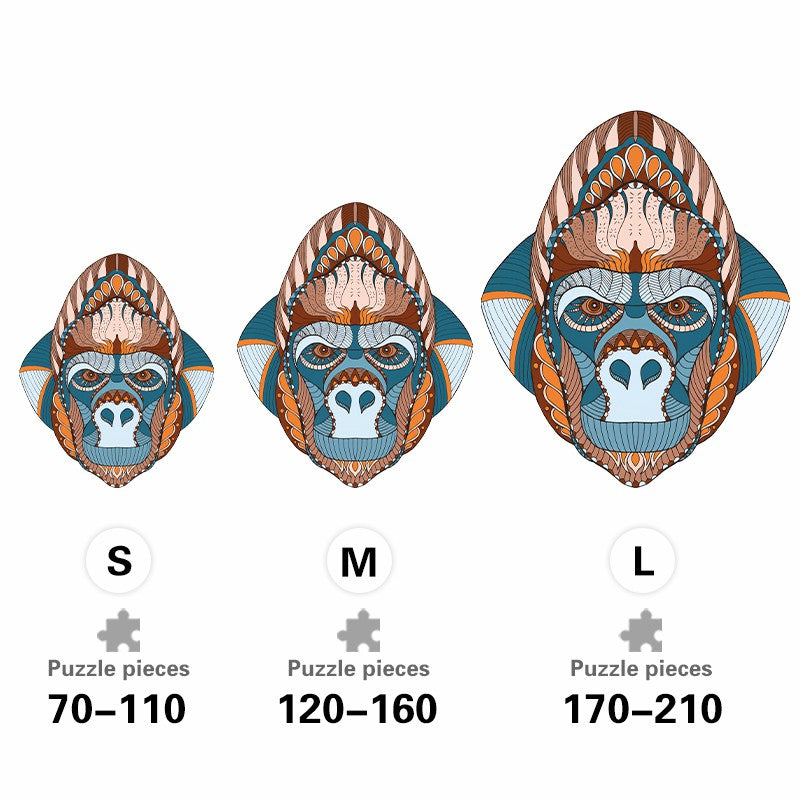 Gorilla Totem - Wooden Jigsaw Puzzle