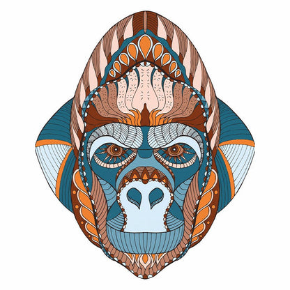 Gorilla Totem - Wooden Jigsaw Puzzle