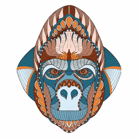 Gorilla Totem - Wooden Jigsaw Puzzle