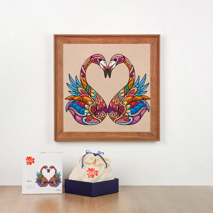 Love Flamingos - Wooden Jigsaw Puzzle
