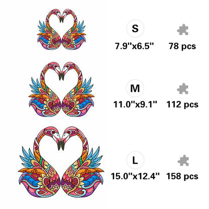 Love Flamingos - Wooden Jigsaw Puzzle