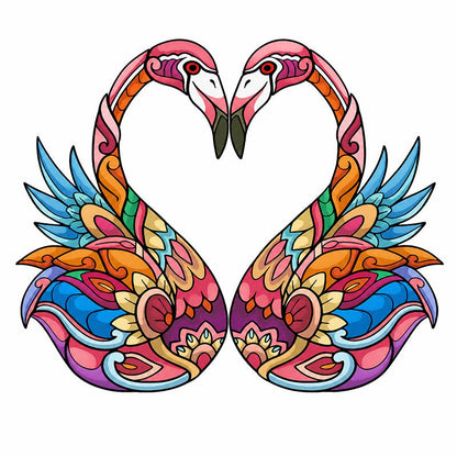 Love Flamingos - Wooden Jigsaw Puzzle