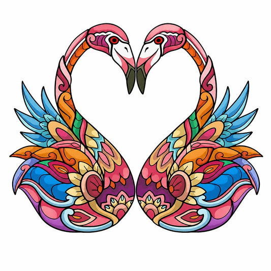 Love Flamingos - Wooden Jigsaw Puzzle