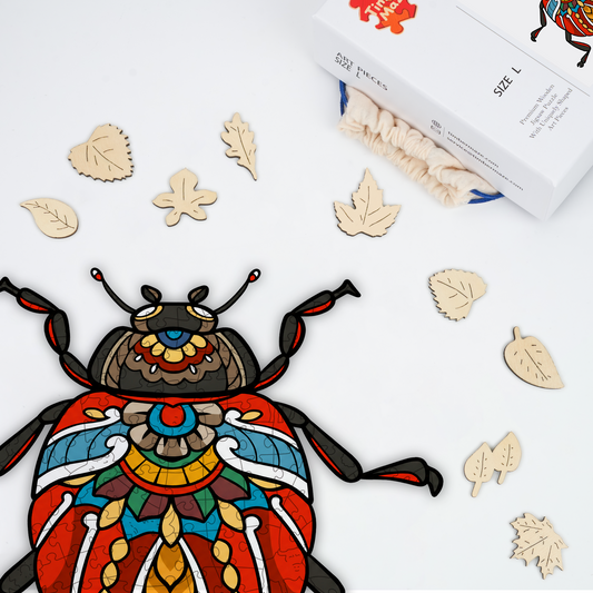 Mandala Beetle - Wooden Jigsaw Puzzle