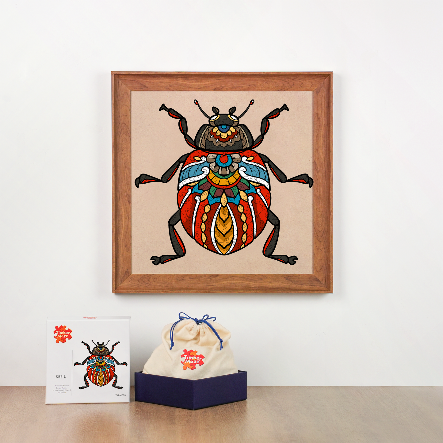 Mandala Beetle - Wooden Jigsaw Puzzle