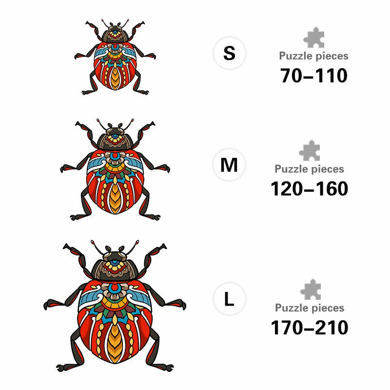 Mandala Beetle - Wooden Jigsaw Puzzle
