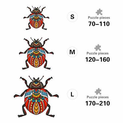 Mandala Beetle - Wooden Jigsaw Puzzle