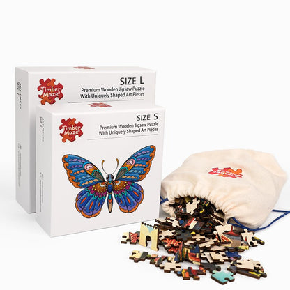 Mandala Blue Butterfly - Wooden Jigsaw Puzzle