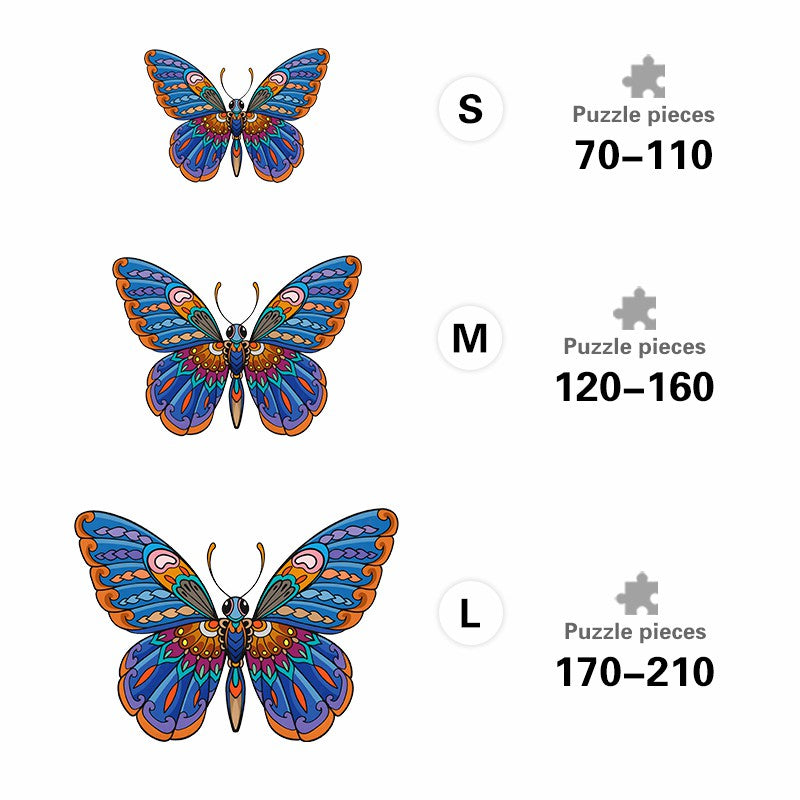 Mandala Blue Butterfly - Wooden Jigsaw Puzzle