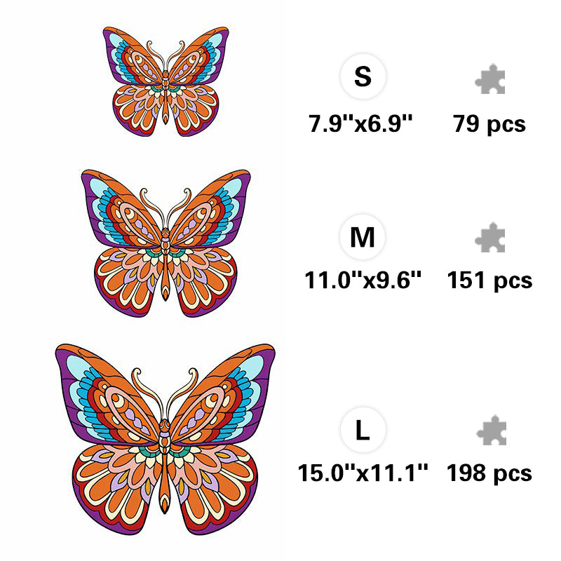 Mandala Butterfly - Wooden Jigsaw Puzzle