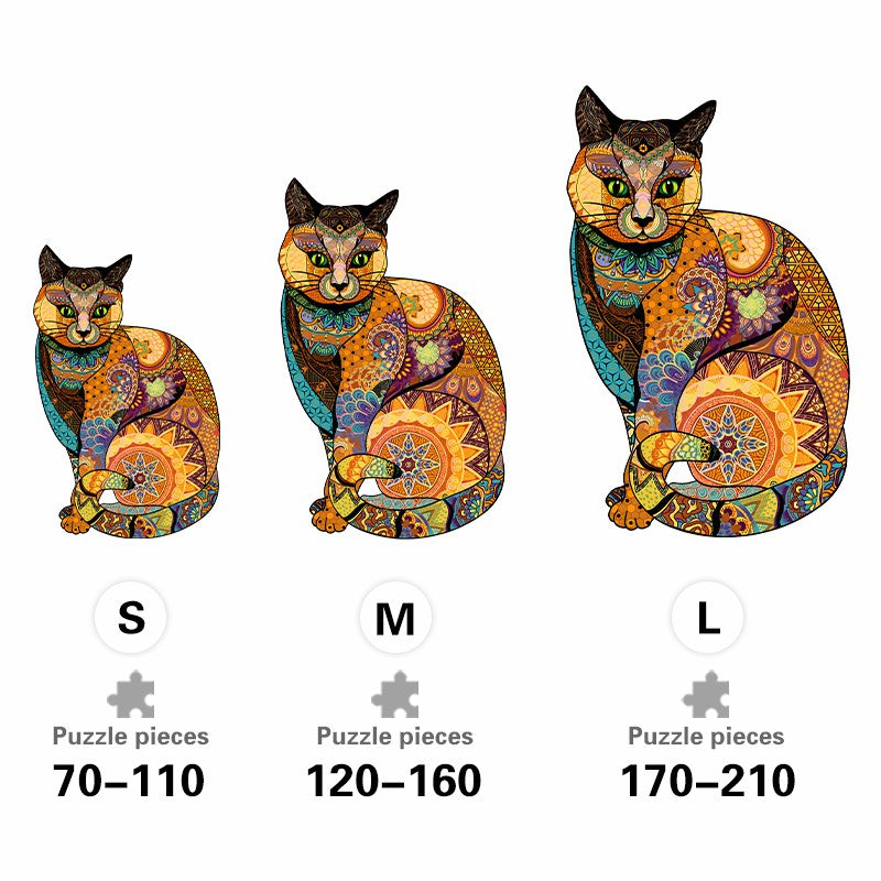 Mandala Cat - Wooden Jigsaw Puzzle
