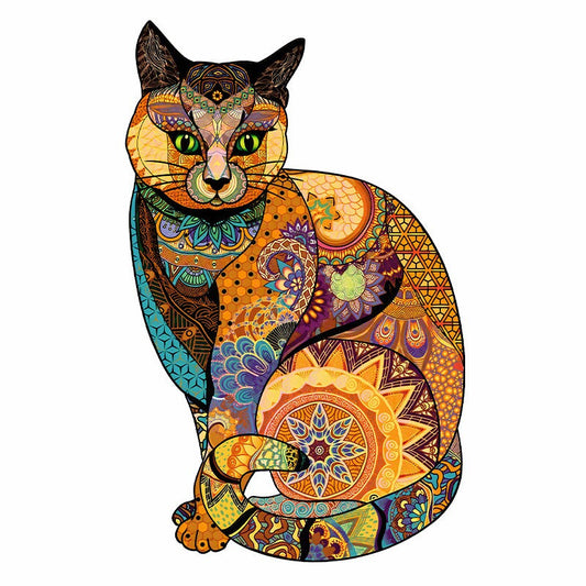 Mandala Cat - Wooden Jigsaw Puzzle
