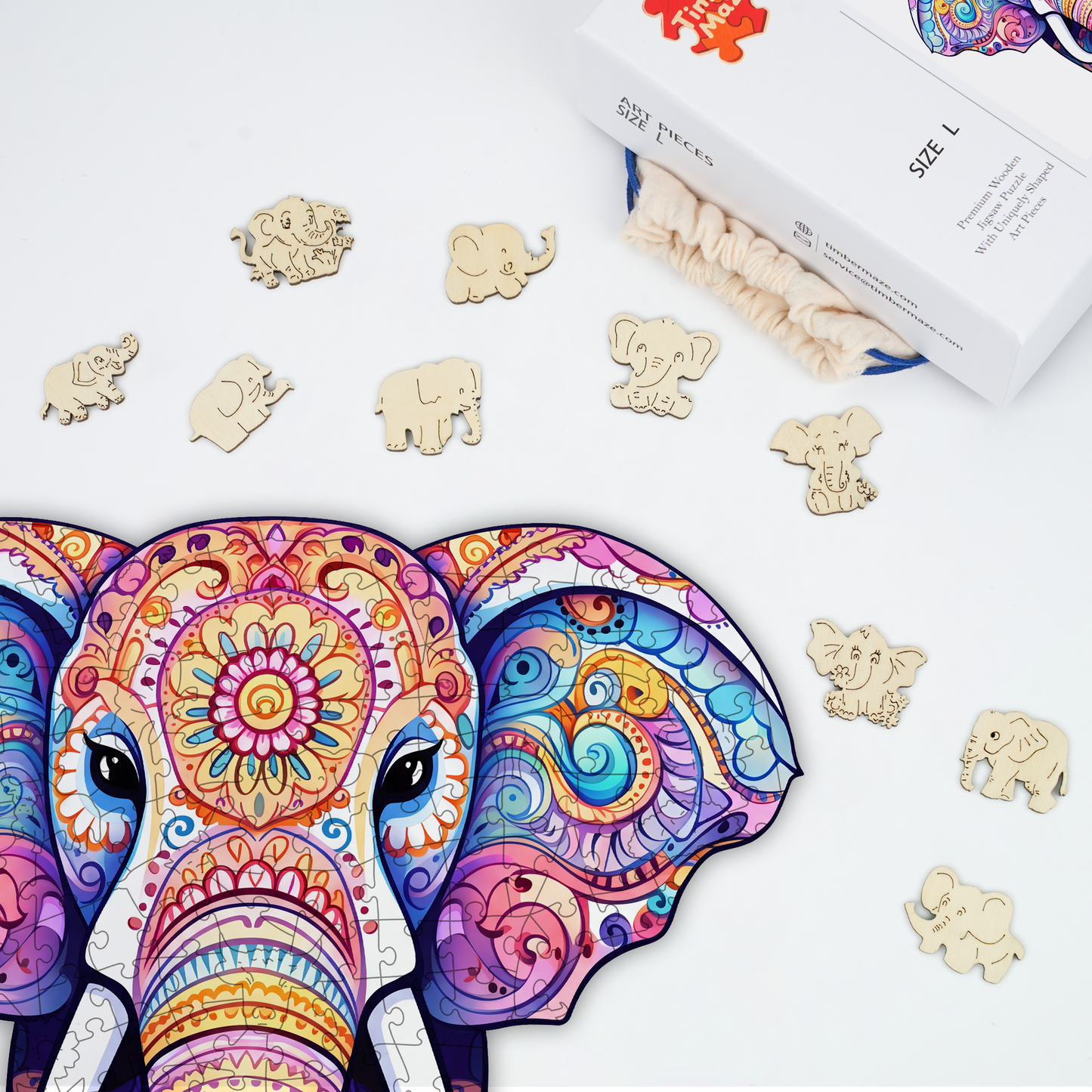 Mandala Elephant - Wooden Jigsaw Puzzle