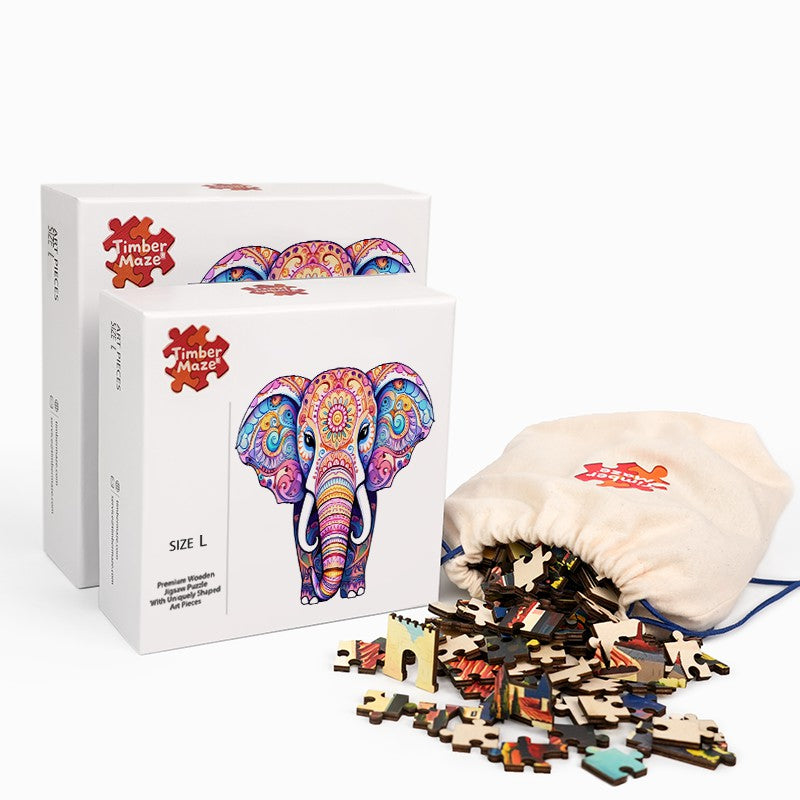 Mandala Elephant - Wooden Jigsaw Puzzle