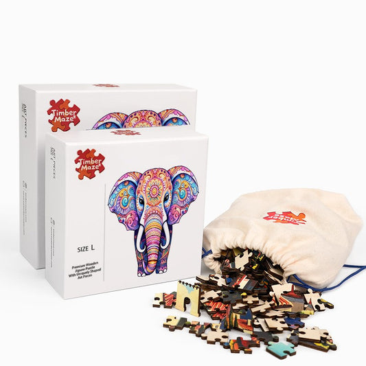 Mandala Elephant - Wooden Jigsaw Puzzle