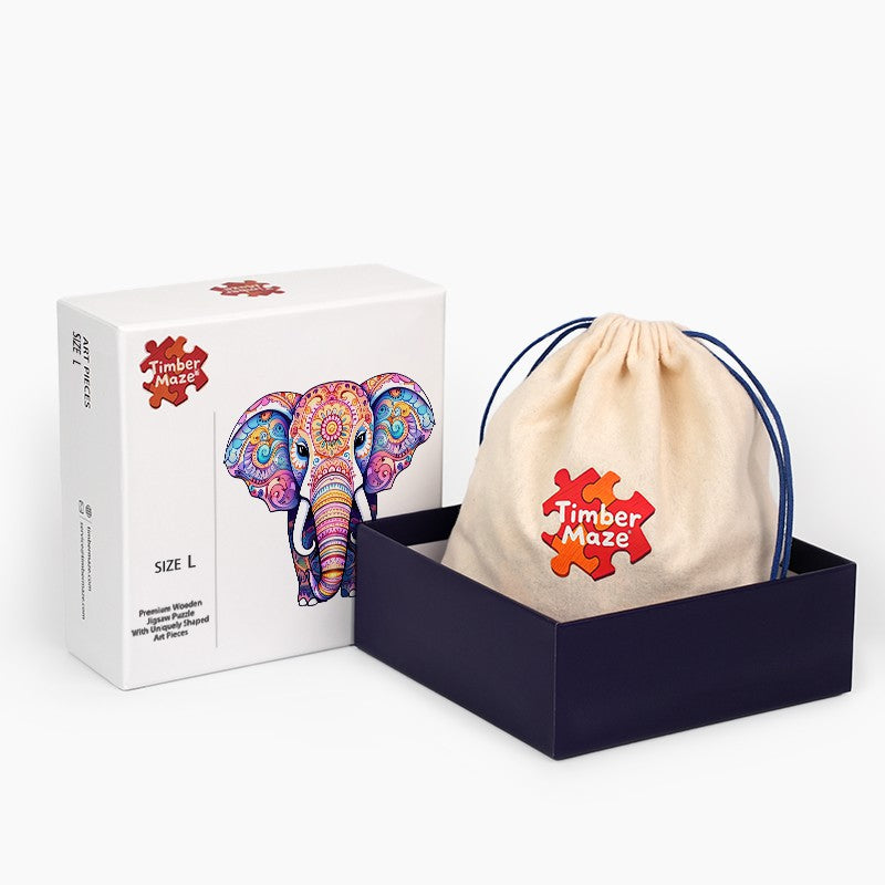 Mandala Elephant - Wooden Jigsaw Puzzle