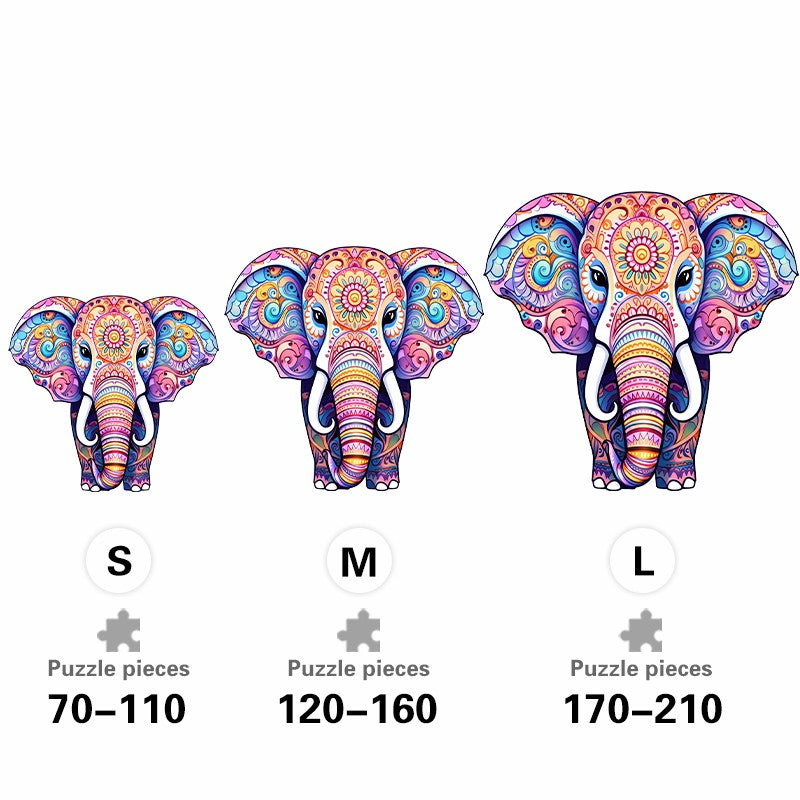 Mandala Elephant - Wooden Jigsaw Puzzle