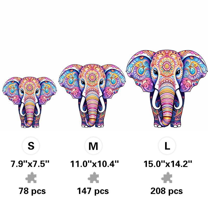 Mandala Elephant - Wooden Jigsaw Puzzle