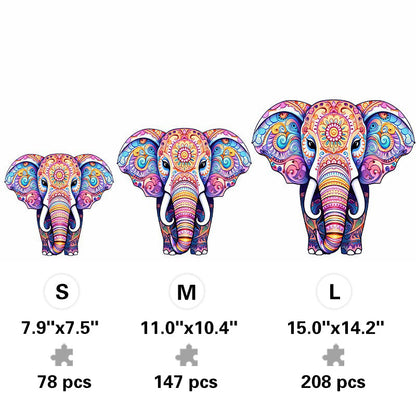 Mandala Elephant - Wooden Jigsaw Puzzle