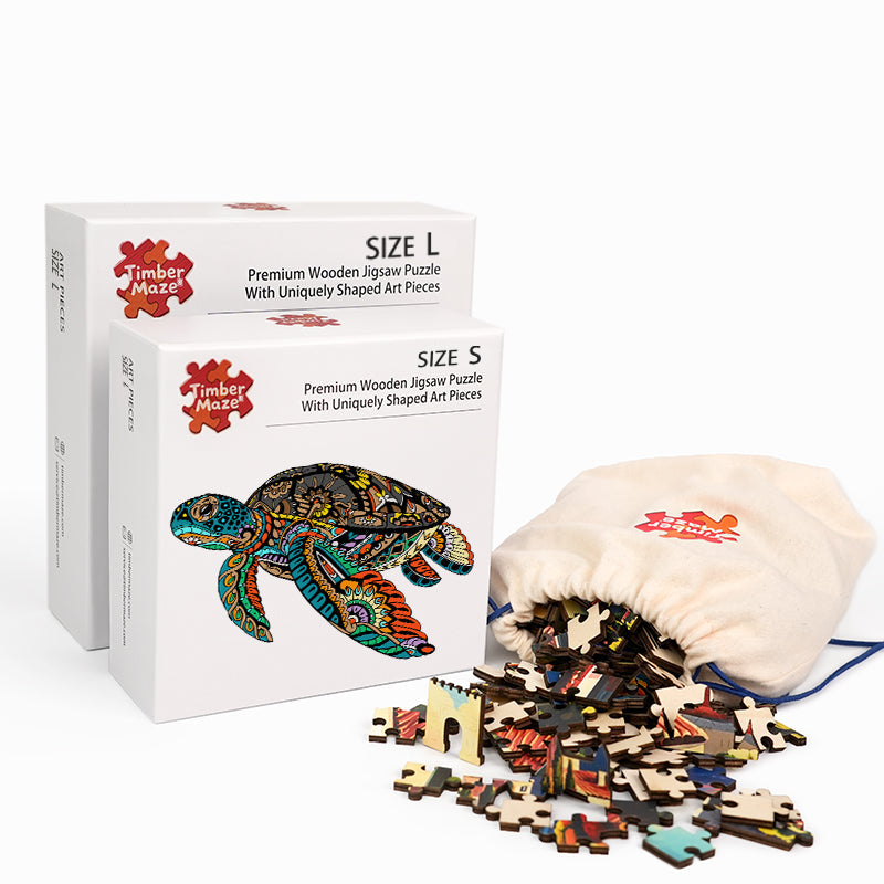 Ocean Turtle Mandala - Wooden Jigsaw Puzzle