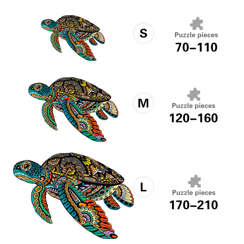 Ocean Turtle Mandala - Wooden Jigsaw Puzzle
