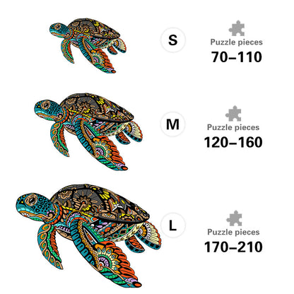 Ocean Turtle Mandala - Wooden Jigsaw Puzzle