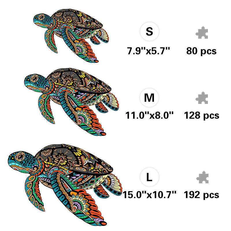 Ocean Turtle Mandala - Wooden Jigsaw Puzzle