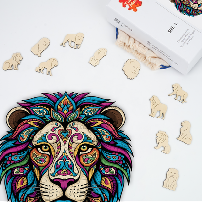 Paisley Lion - Wooden Jigsaw Puzzle