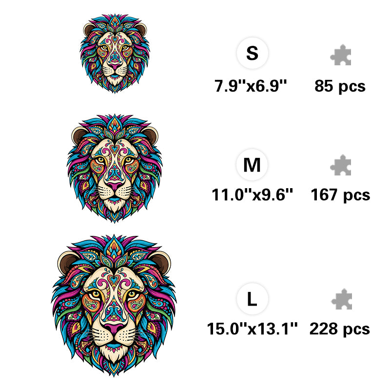 Paisley Lion - Wooden Jigsaw Puzzle