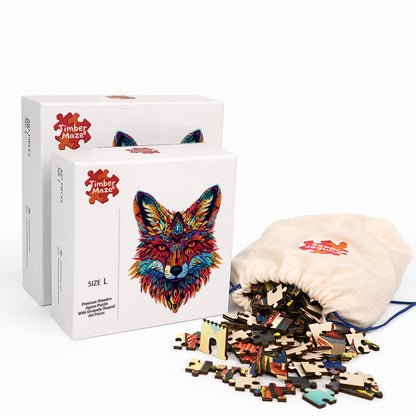 Psychedelic Fox - Wooden Jigsaw Puzzle