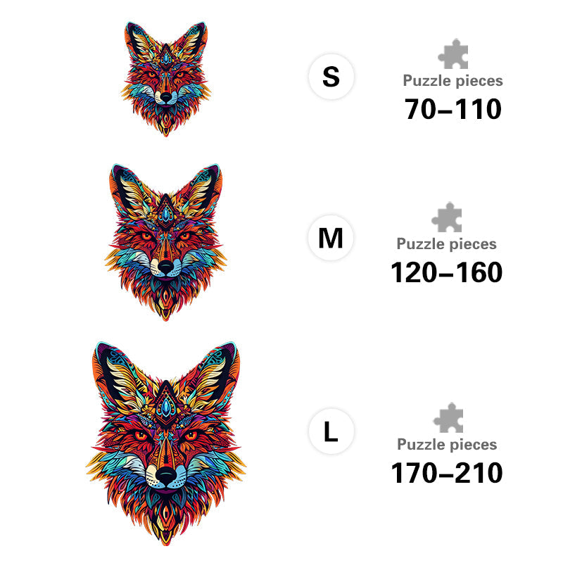 Psychedelic Fox - Wooden Jigsaw Puzzle