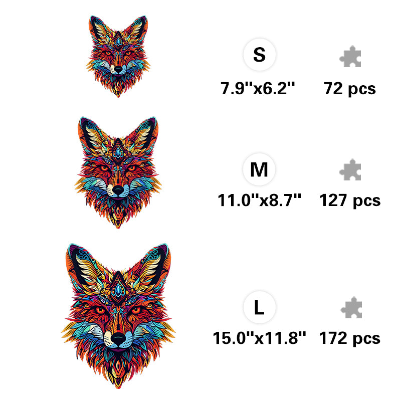 Psychedelic Fox - Wooden Jigsaw Puzzle