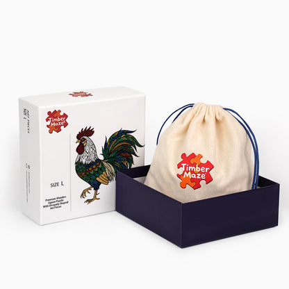 Rooster Feather - Wooden Jigsaw Puzzle