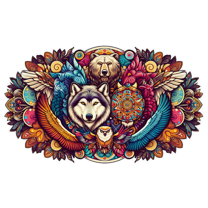 Spirit Animal Mandala - Wooden Jigsaw Puzzle