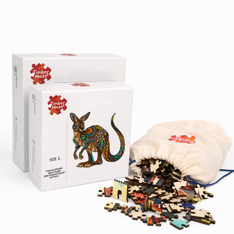 Tribal Kangaroo - Wooden Jigsaw Puzzle