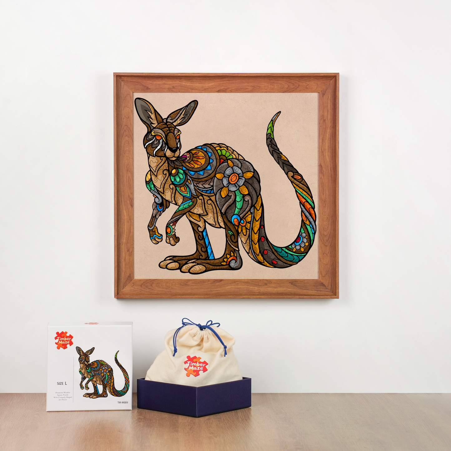 Tribal Kangaroo - Wooden Jigsaw Puzzle