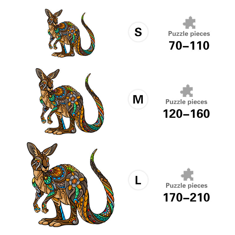 Tribal Kangaroo - Wooden Jigsaw Puzzle