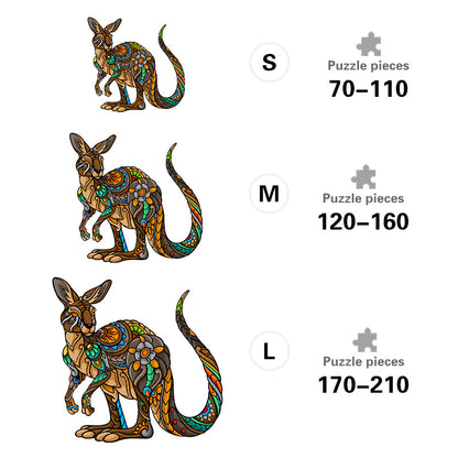 Tribal Kangaroo - Wooden Jigsaw Puzzle