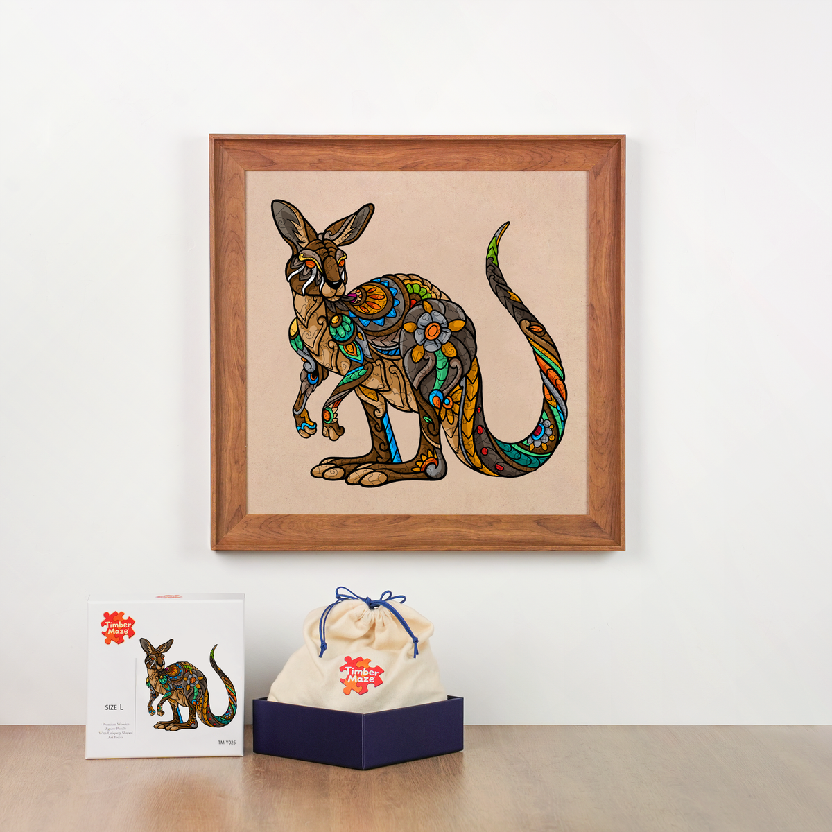 Tribal Kangaroo - Wooden Jigsaw Puzzle