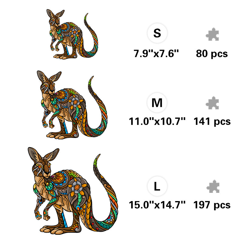 Tribal Kangaroo - Wooden Jigsaw Puzzle
