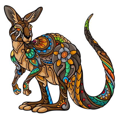 Tribal Kangaroo - Wooden Jigsaw Puzzle