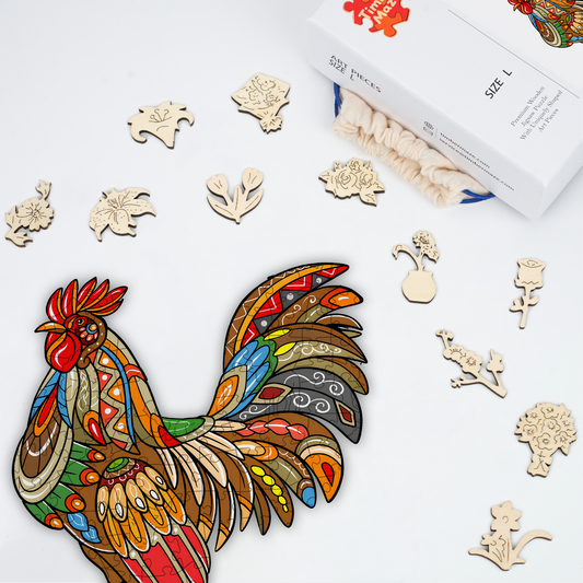 Tribal Rooster - Wooden Jigsaw Puzzle